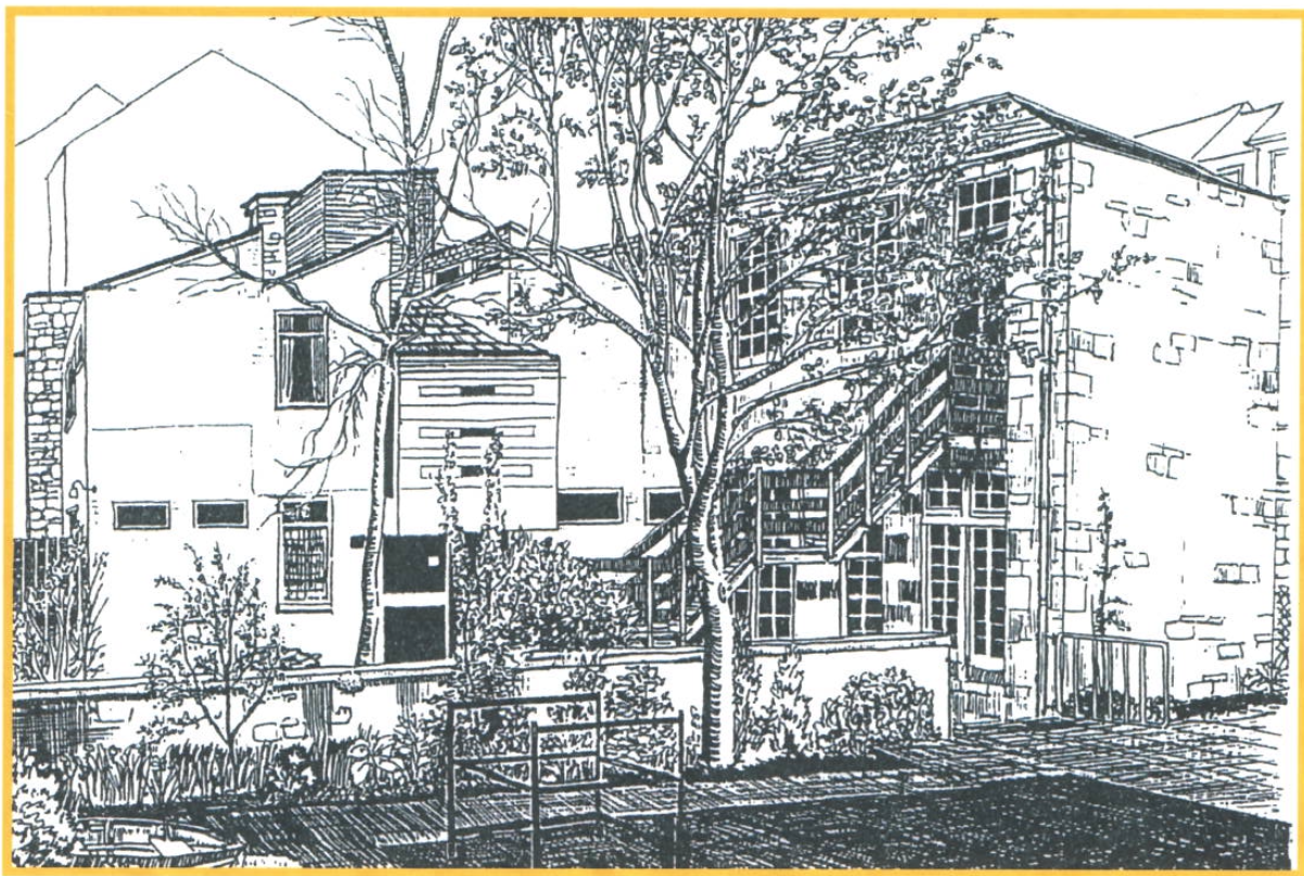 Pen-and-ink drawing of Hope Cottage Nursery in Edinburgh